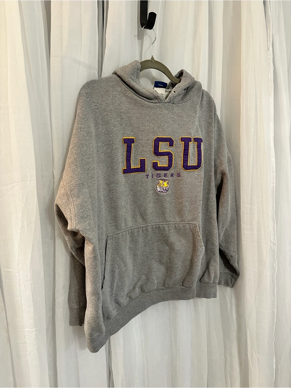 LSU Tigers Gray Pullover Hooded Sweatshirt